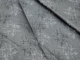 STONE GREY WITH SILVER AND BLACK TEXTURED SATIN PRINT PRIMIUM MIX COTTON SHIRT FABRIC.